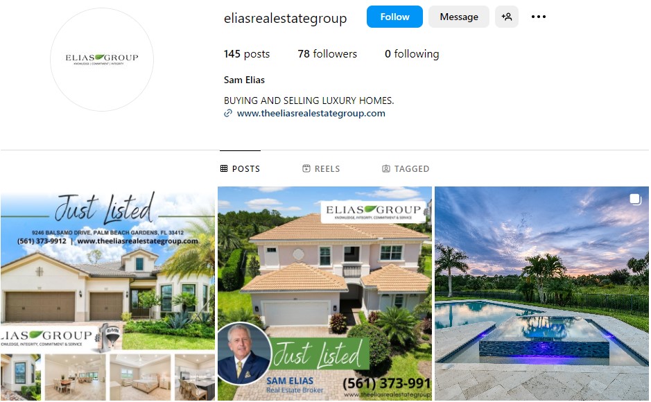 The Elias Realestate Group - Instagram Page